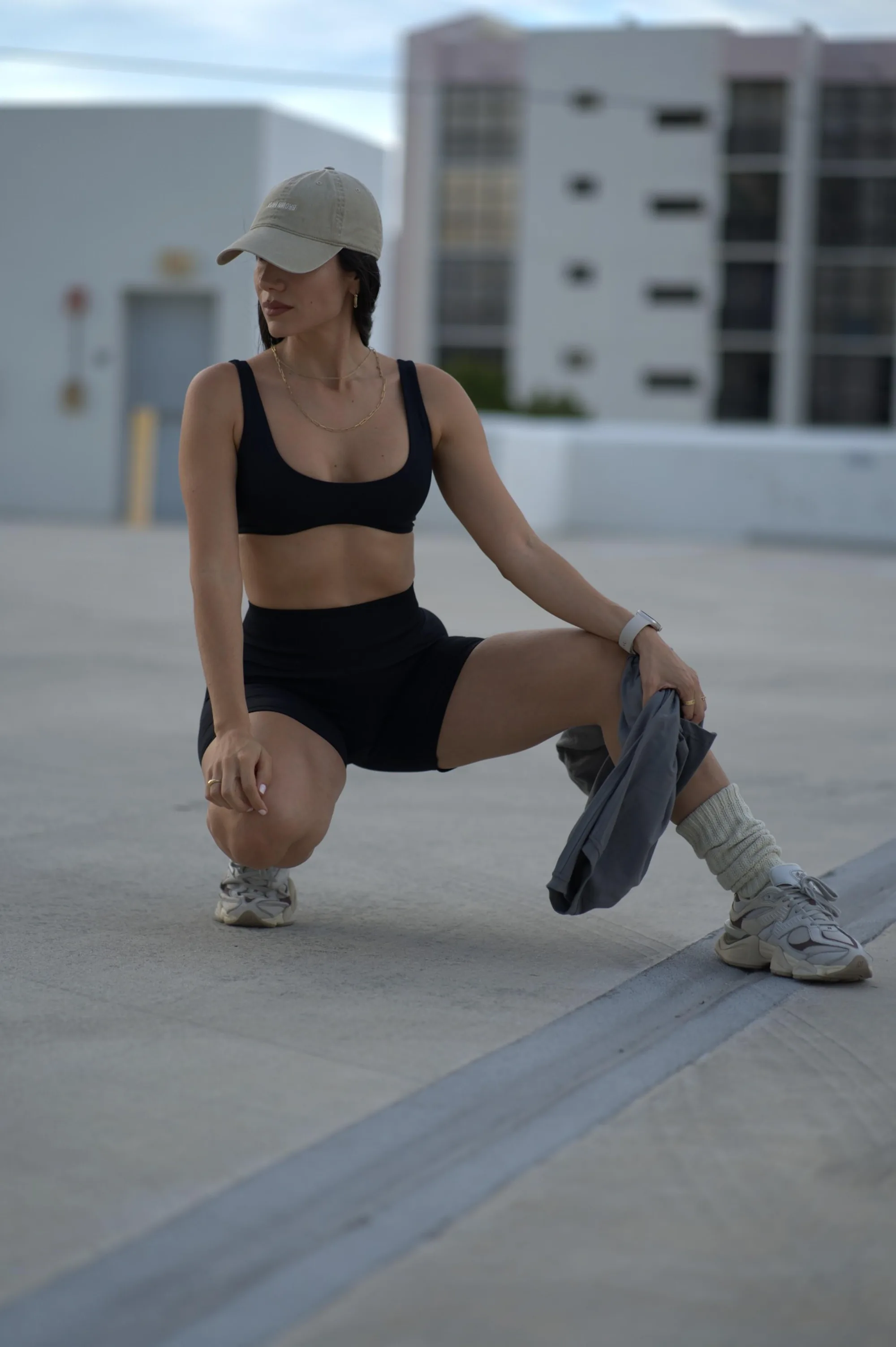 Black High-Waist Seamless Biker Shorts — image 4